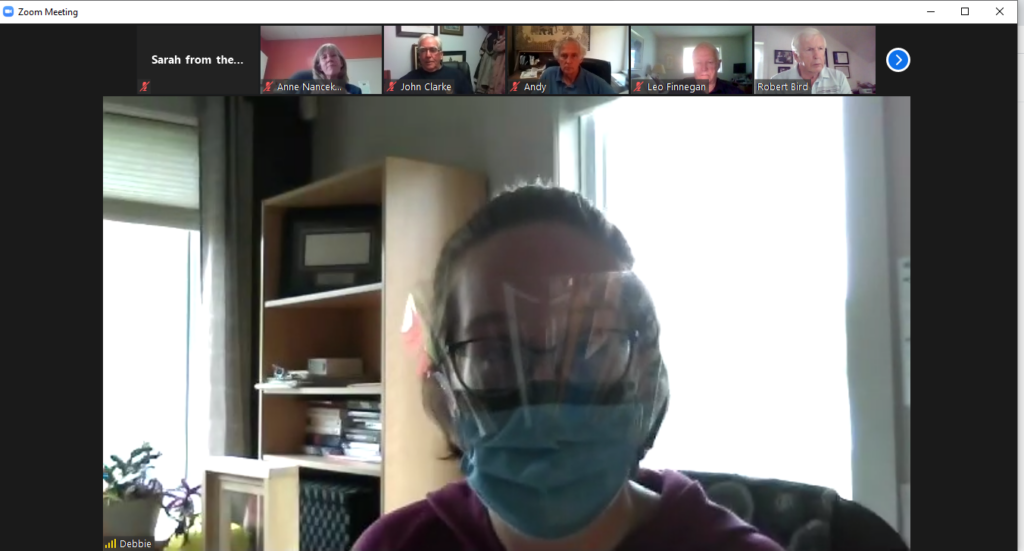 <p>TALKING COVID- Dr. Sarah LeBlanc, lead at a local Covid-19 assessment centre, joined other local medical professionals to discuss the pandemic with Rotarians. Sarah Williams/Gazette Staff)</p>
