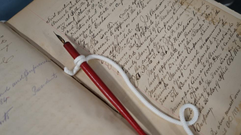 <p>CAPTAIN’S LOG- A Log book that’s part of the Mariner’s Museum collection. (Submitted Photo)</p>
