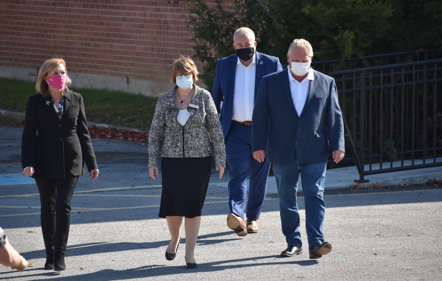 <p>(From left) Minister of Health Christine Elliott, QHC President and CEO Mary Clare Egberts, MPP Todd Smith and Premier Doug Ford at PECMH Friday. (Jason Parks/Gazette Staff)</p>
