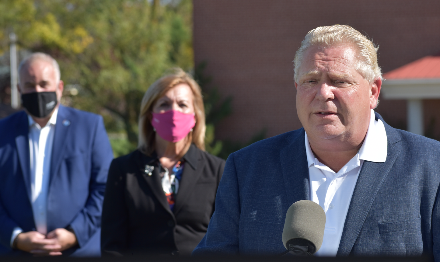 <p>BRINGING GOOD NEWS- Premier Doug Ford was joined by Minister of Health Christine Elliott and Bay of Quinte MPP Todd Smith at Prince Edward County Memorial Hospital Friday to announce the government’s commitment of $8.7 million for the new hospital project. (Jason Parks/Gazette Staff)</p>
