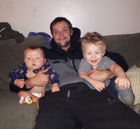 <p>Picton’s Jason Burns with his sons (Left) Gauge and (Right) Remington. (Submitted Photo)</p>
