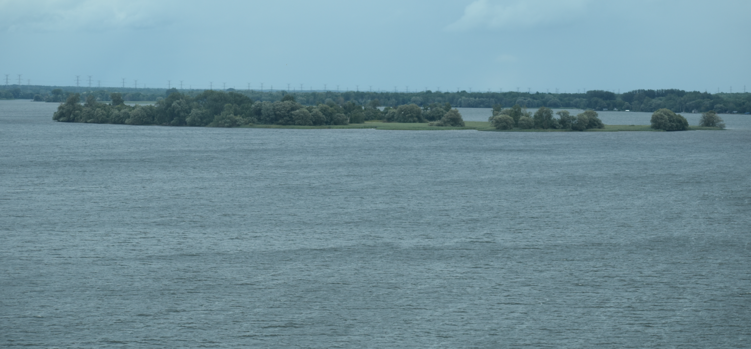 <p>Forester’s Island from the top of the Skyway Bridge (Gazette Photo by Carrie Parks)</p>

