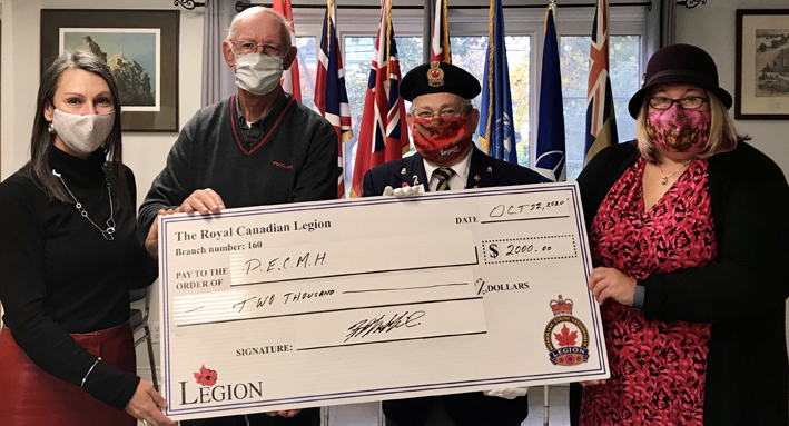 <p>POPPY FUND PULLS THROUGH Pictured from left at the Royal Canadian Legion Branch 160 in Wellington are Shannon Coull, Executive Director of the PECMH Foundation, Foundation Director Cline Pierson, Branch 160 poppy fund chair Ken MacMillan and Briar Boyce, Foundation Senior Development Officer. The Branch contributed $2,000 to the Foundation’s Equipment fund last month.  (Submitted Photo)</p>
