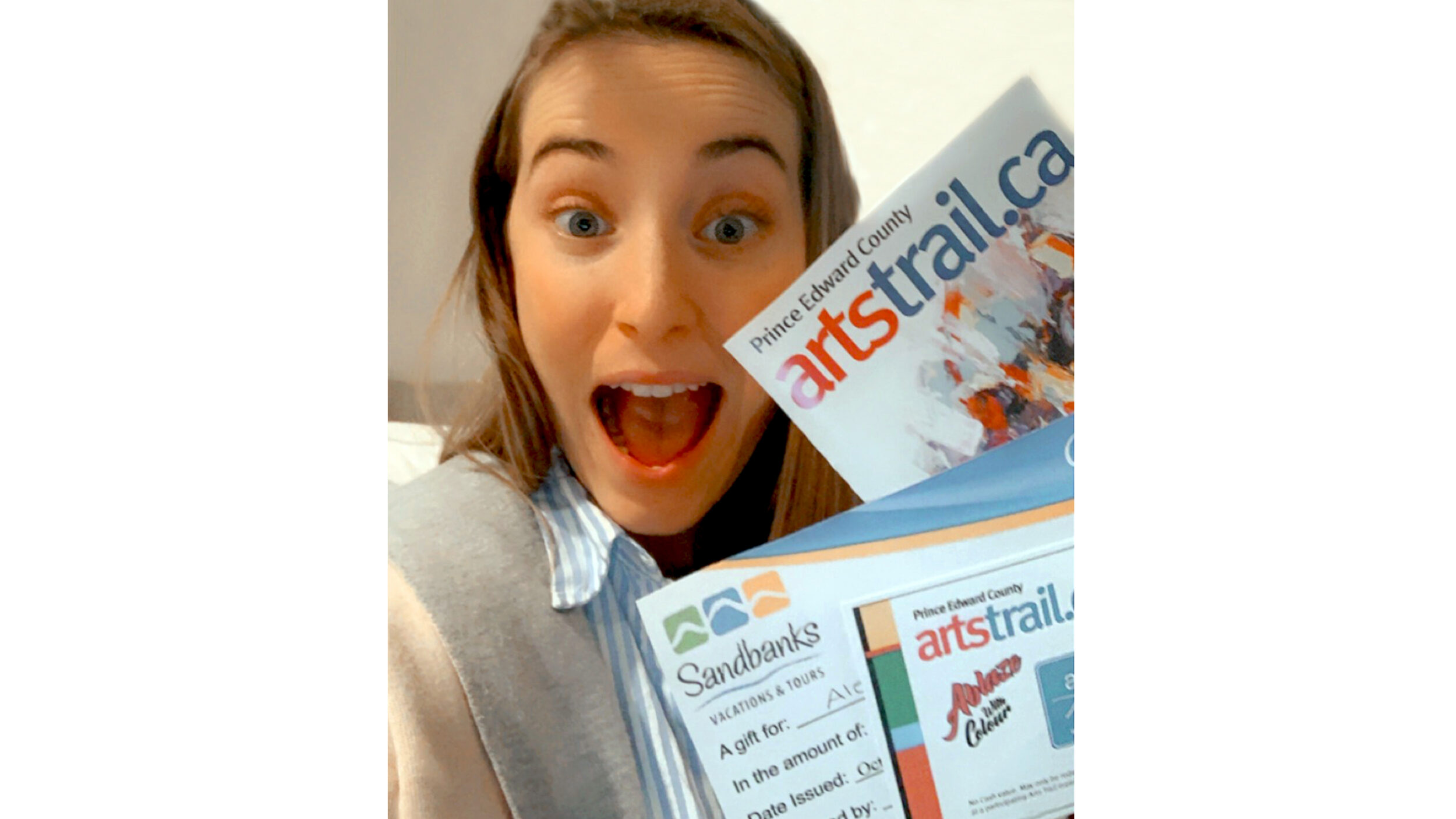 <p>WINNING IT ALL Alexandra Walker Turner, a resident of Toronto, is the grand prize winner of ABLAZE WITH COLOUR her ballots were entered during her visit to Lustre and Tarnish in Picton. (submitted photo)</p>
