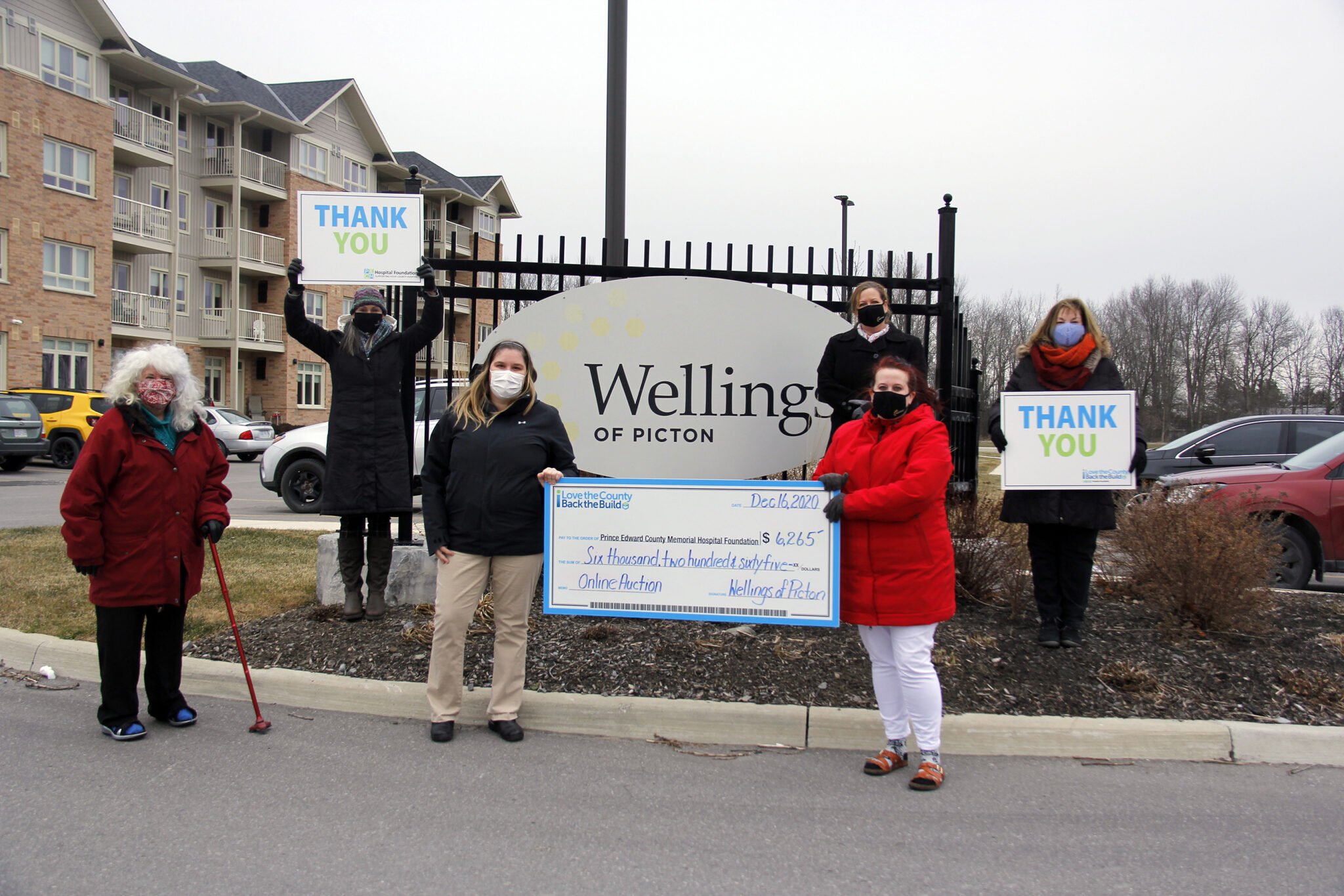 <p>MAKING SPIRITS BRIGHT The Wellings of Picton was merry and bright on Wednesday when presenting $6,265 from their annual, but online this year, Making Spirits Bright Christmas Bazaar to the PECMHF’s Back the Build campaign. Pictured from left at the Wellings of Picton: Evelyn Sloane, resident of the Wellings of Picton; Shannon Coull, executive director of the PECMH Foundation; Wellings of Picton staff members, Katherine Langabeer, Jessica Dore and Rachel Henry and Nancy Parks, Back the Build campaign co-chair. (Desirée Decoste/Gazette staff)</p>
