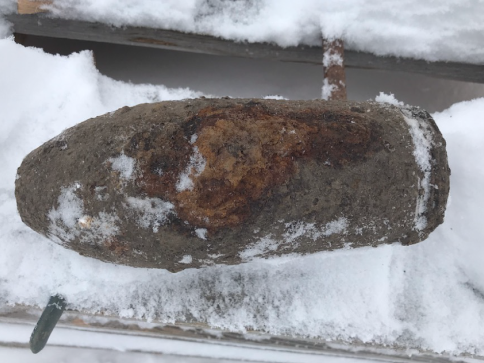 <p>This unexploded ordnance was located in Wellington and safely removed by members of the Canadian Forces on Tuesday. (Submitted Photo)</p>
