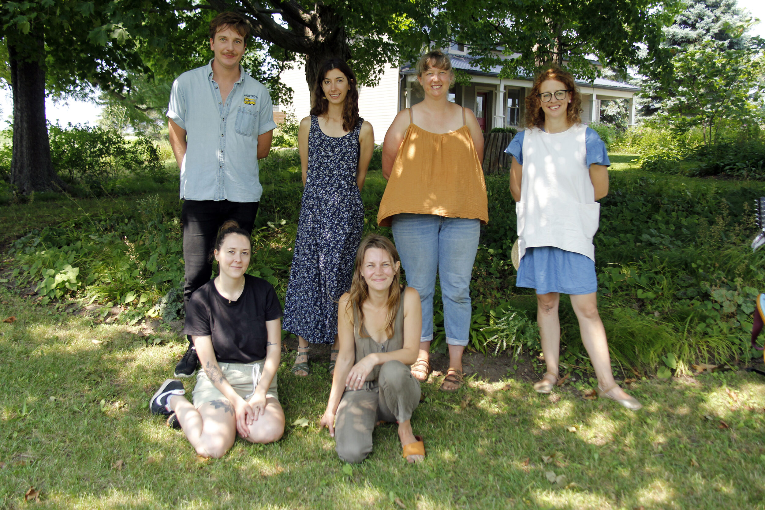 <p>GROWING WILD East Lake Farms hosted the second annual Flowering Wild PEC July 18. Exhibitors included (Back left to right) Benjamin Oczkowski from Ben’s Blooms, Alysia McMenomy from Begonia Moon, Sas Long from Floralora Flowers, Alexis Joy from Alexis Joy Florals, (front left) Marilou Perron from Early Grey and founder of free folk events Megan Lumgair. (Desirée Decoste/Gazette staff)</p>
