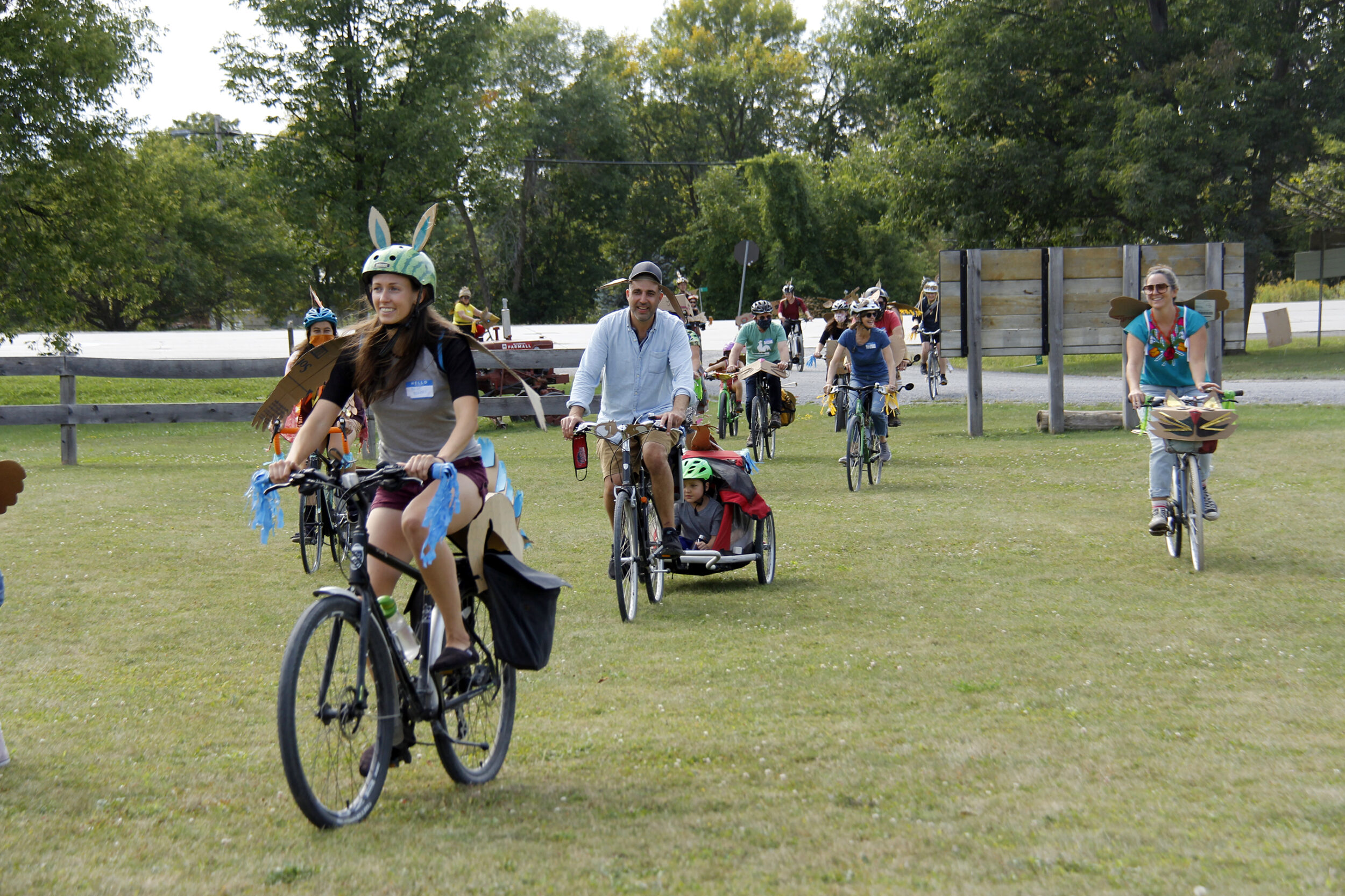 <p>THE SOUND OF THE RUMBLING HERD Participants arrive at Parsons Brewery Sunday. (Desirée Decoste/Gazette staff)</p>
