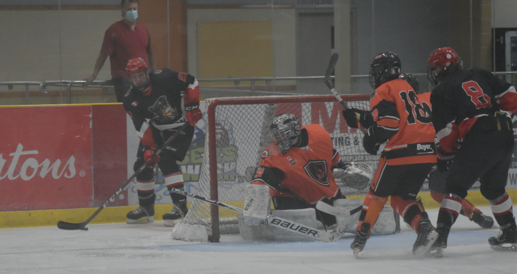 <p>Picton’s Nate Boomhower had a pair of goals Thursday night to pace the Pirates over the North Kawartha Knights. (Gazette Staff)</p>
