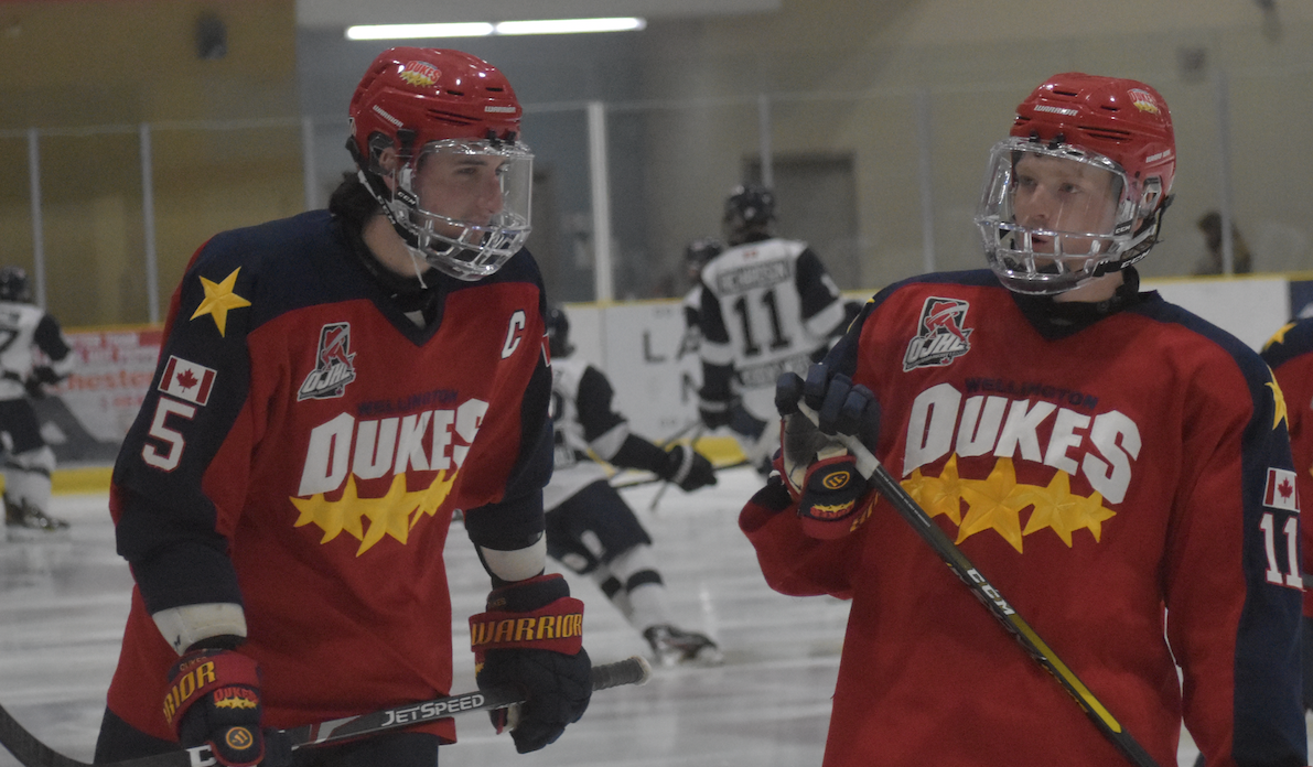 <p>Wellington Dukes Emmet Pierce and Jonathon Balah. (Jason Parks/Gazette Staff)</p>
