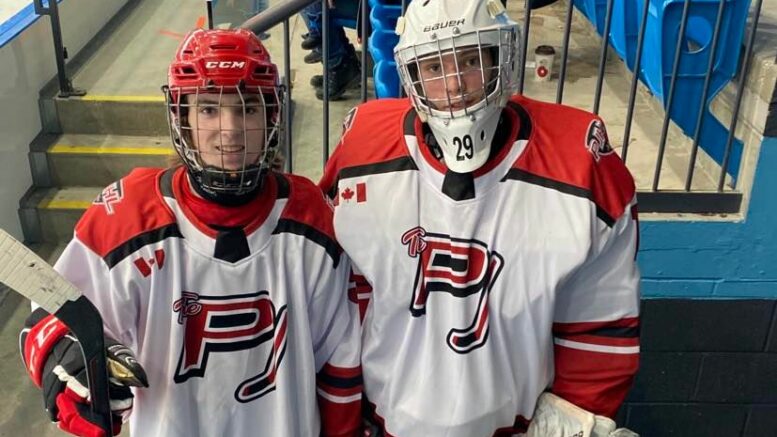 <p>Picton Pirates Cole Stevenson and Nolan Lane had outstanding performances at the 2021 PJHL Prospects event in Orillia on Saturday. (Submitted Photo) </p>

