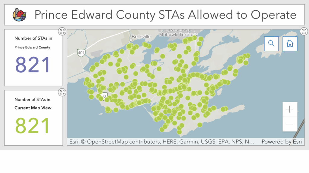 <p>County of Prince Edward STA map as of Jan. 13. (Pecounty.on.ca screengrap)</p>
