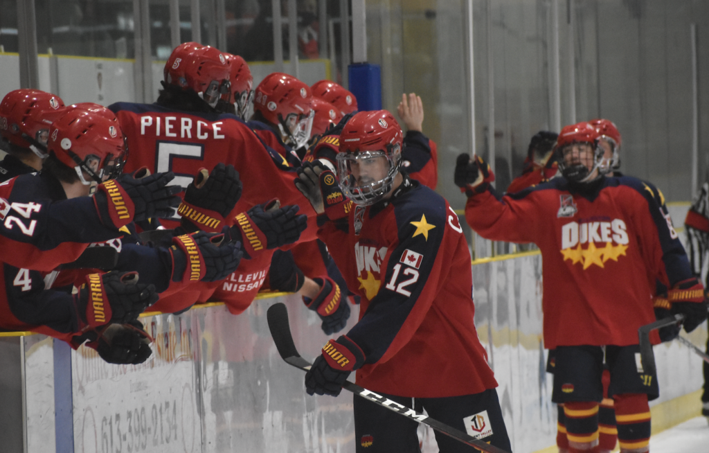 <p>Wellington’s David Campbell had two goals and assist for the Dukes this weekend. (Jason Parks/Gazette Staff)</p>
