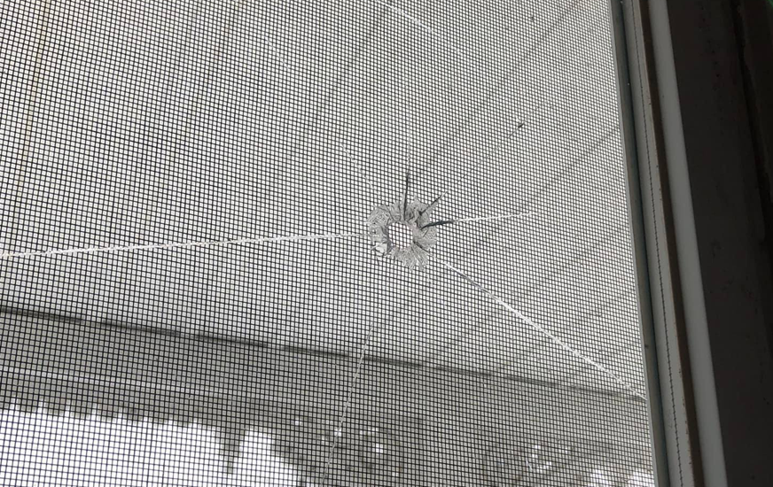 <p>Photo evidence of a bb or pellet that was fired through the window of a Picton home owner. (Facebook photo)</p>
