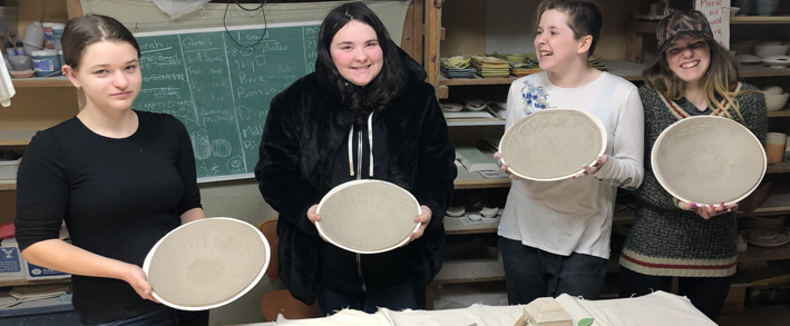 <p>Students taking part in a ROC pottery class. (Submitted Photo)</p>
