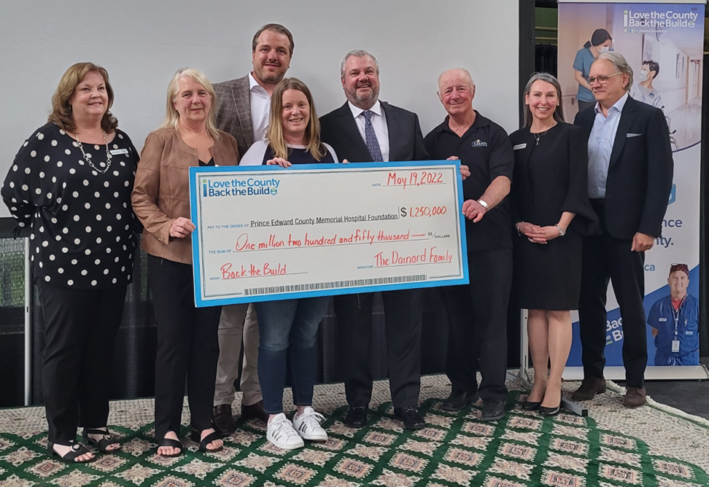 <p>The Dainard family presented a $1.25 million gift to the Back the Build campaign Thursday. (PECMH Foundation photo) </p>
