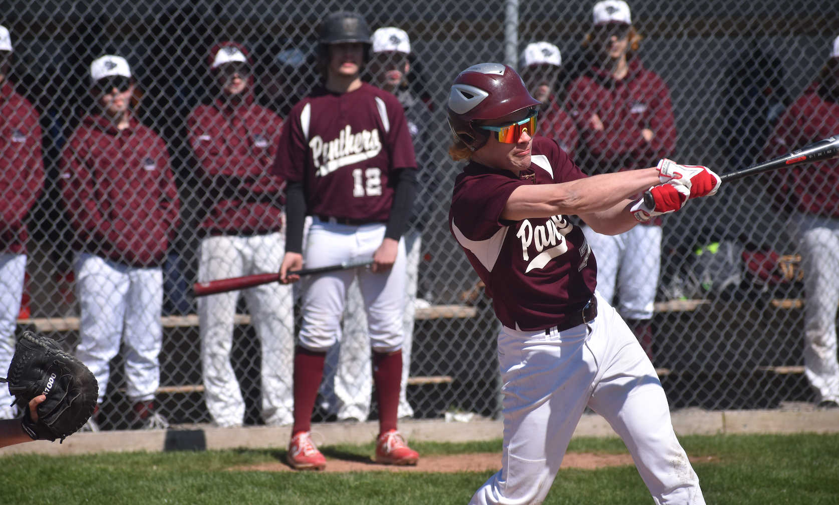 <p>PECI&#8217;s Charlie Smith belted the first ball in Bay of Quinte play to clear the fences in over a decade at Wellington&#8217;s Field of Dreams on Thursday. (Jason Parks/Gazette Staff)</p>
