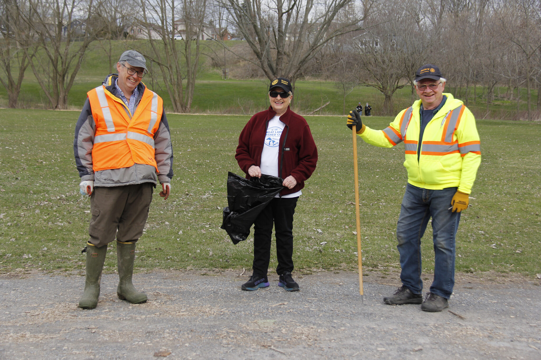 <p>TRASH BASH Members of the Rotary Club of Picton (left) President Dan Wight, President Elect Barbara Proctor and (right) Treasurer Maurice Carlier were amoung 10 Rotary members who took part in the annual Rotary International Service Project, the Great Lakes Watershed Cleanup initiative at Delhi Park in Picton last weekend. (Desirée Decoste/Gazette staff)</p>
