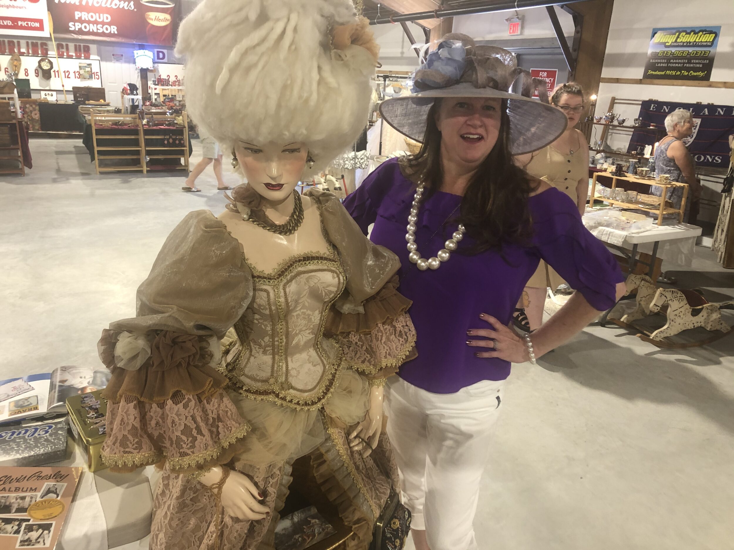 <p>DeJa Vu Boutique’s Kimberly MacDonald with “Josephine” who is adorned in an authentic vintage piece of clothing. (Jason Parks/Gazette Staff)</p>
