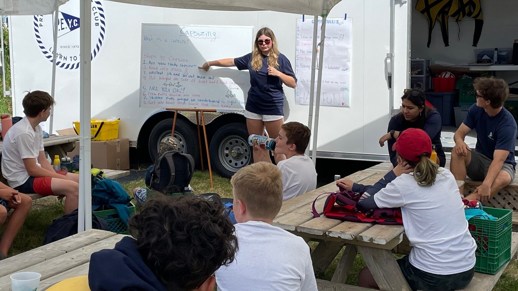 <p>LEARN TO SAIL-Some participants of the Learn to Sail Program, at PEYC.  (Submitted Photo)</p>
