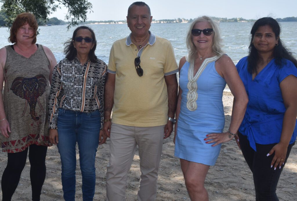 <p>A new era for Isaiah Tubbs Resort and Conference centre is dawning after a new company purchased the West Lake accommodations hub and restaurant. Pictured from left are Tubbs Special Events and Sales Manager Sarah Clark, Rani and Sunil Mehan of West Lake Beach Incorporated, Rosa MacLeod  of Royal LePage Signature and khushboo Parmar of the Mehan Group.  (Jason Parks/Gazette Staff)</p>
