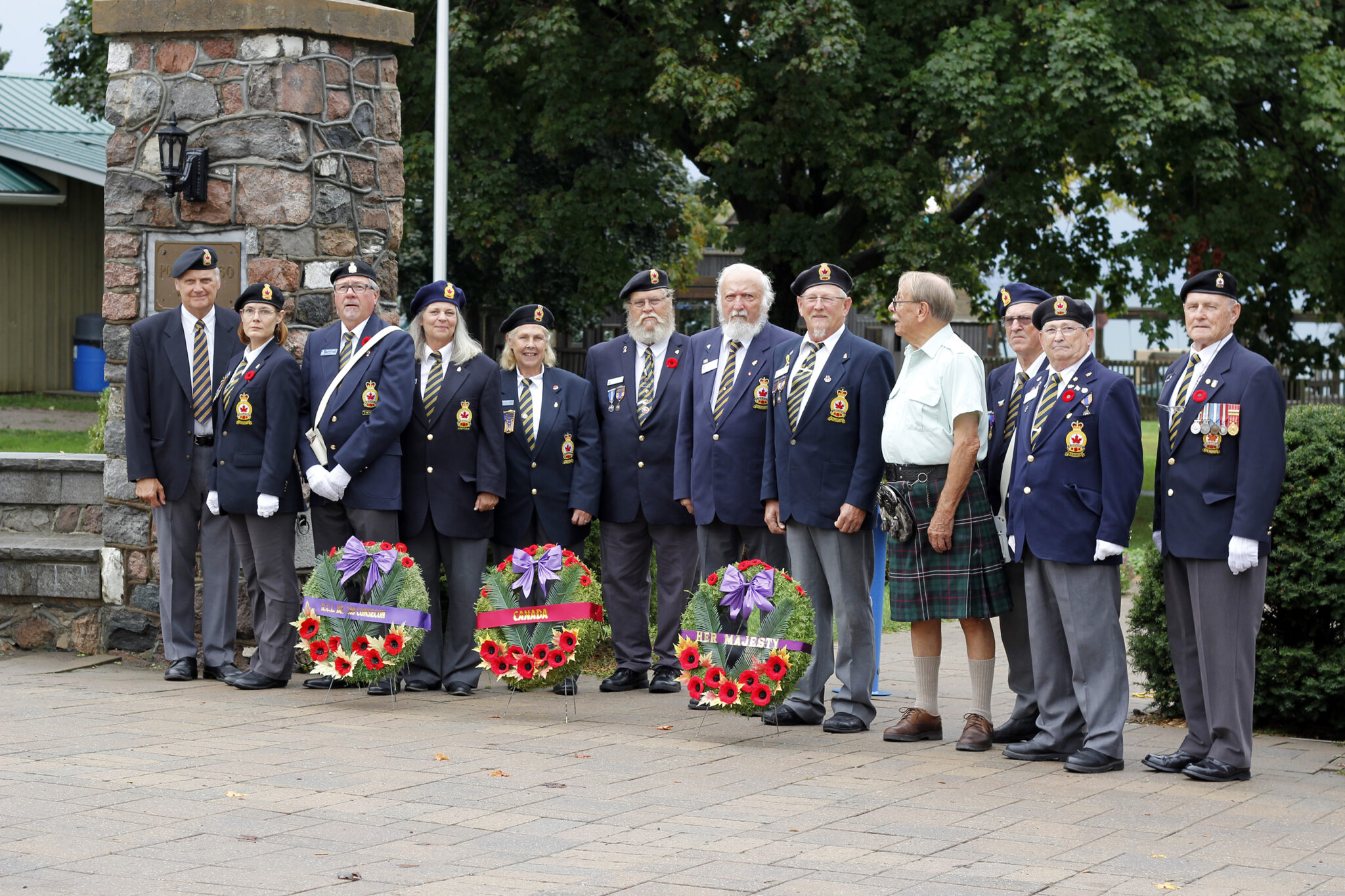 <p>Members of the Royal Canadian Legions of Picton, Wellington and Consecon gathered in Wellington Monday to host a ceremony in remembrance for Queen Elizabeth II. (Desirée Decoste/Gazette staff)</p>

