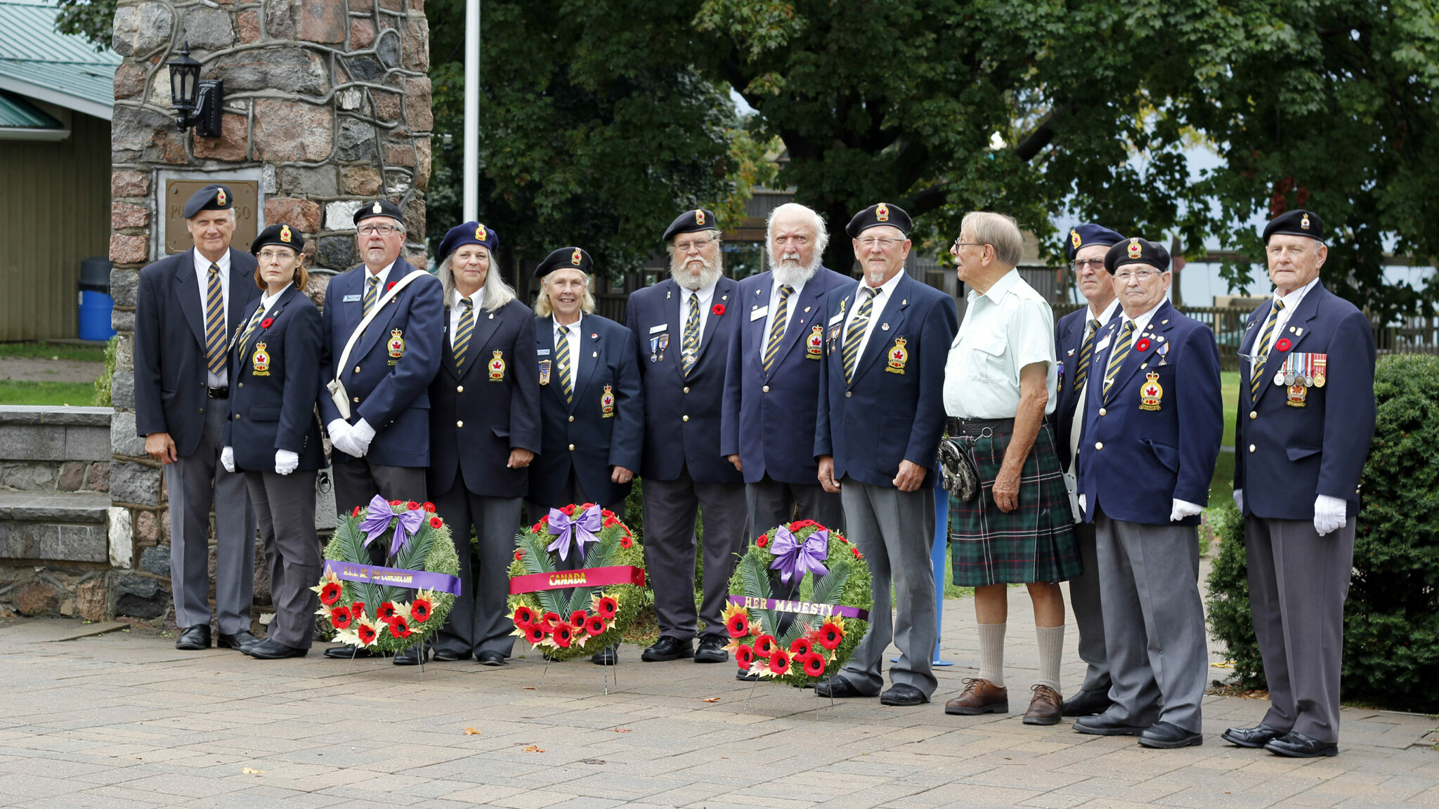 <p>Members of the Royal Canadian Legions of Picton, Wellington and Consecon gathered in Wellington Monday to host a ceremony in remembrance for Queen Elizabeth II. (Desirée Decoste/Gazette staff)</p>
