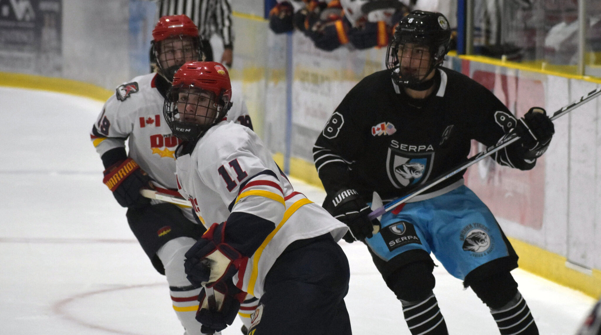 <p>ON THE CASE- Defenceman Alex Case and his linemates ensured Wellington Dukes goalies had an easier time of things  during the last two games, limiting opposing shooters to just 36 shots through six periods of hockey. (Jason Parks/Gazette Staff)</p>
