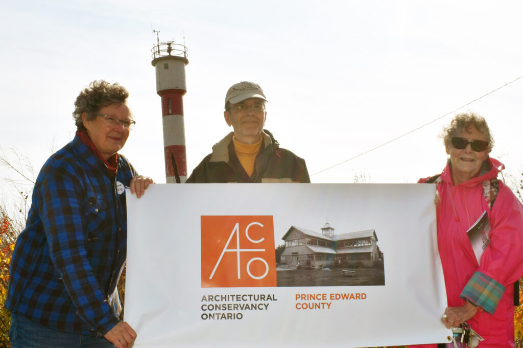 <p>(Left) Liz Driver, President of the Prince Edward County chapter of the Architectural Conservancy of Ontario and (right) ACO provincial Chair Diane Chin joined Marc Seguin’s tour of the Point Petre Lighthouse Complex on Saturday afternoon. Just hours prior to Saturday’s event, the Ministry of Environment and Climate Change razed-without warning or public consultation- one of Point Petre’s significant buildings – the radio beacon navigation station, also known as “the radio shack.”   (Jason Parks/Gazette Staff)</p>
