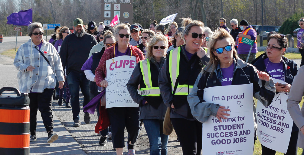 <p>Local CUPE 1022 members avoided the picket lines on Monday but a tentative agreement between their bargaining committee and the province reached Sunday still needs to be ratified. (Desirée Decoste/Gazette Staff)</p>
