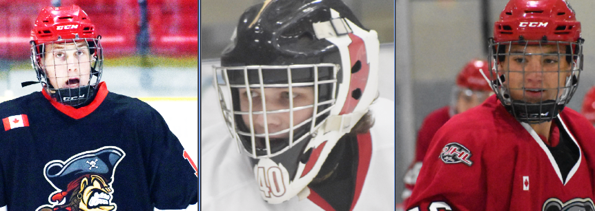 <p>Liam Philip, Ethan Beattie and Gerrit Kempers will represent the Picton Pirates at the 2022 PJHL Prospects event on Nov. 19.</p>
