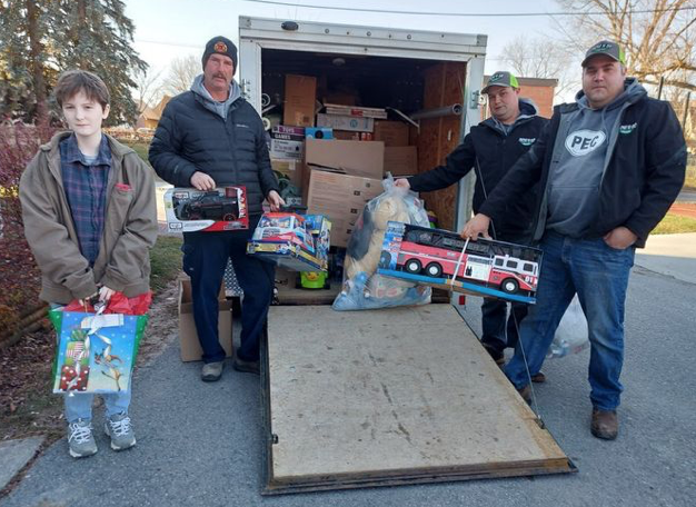 <p>Members of the Picton Firefighter’s Association make a delivery to the Angel Tree office in 2022. (Submitted Photo)</p>
