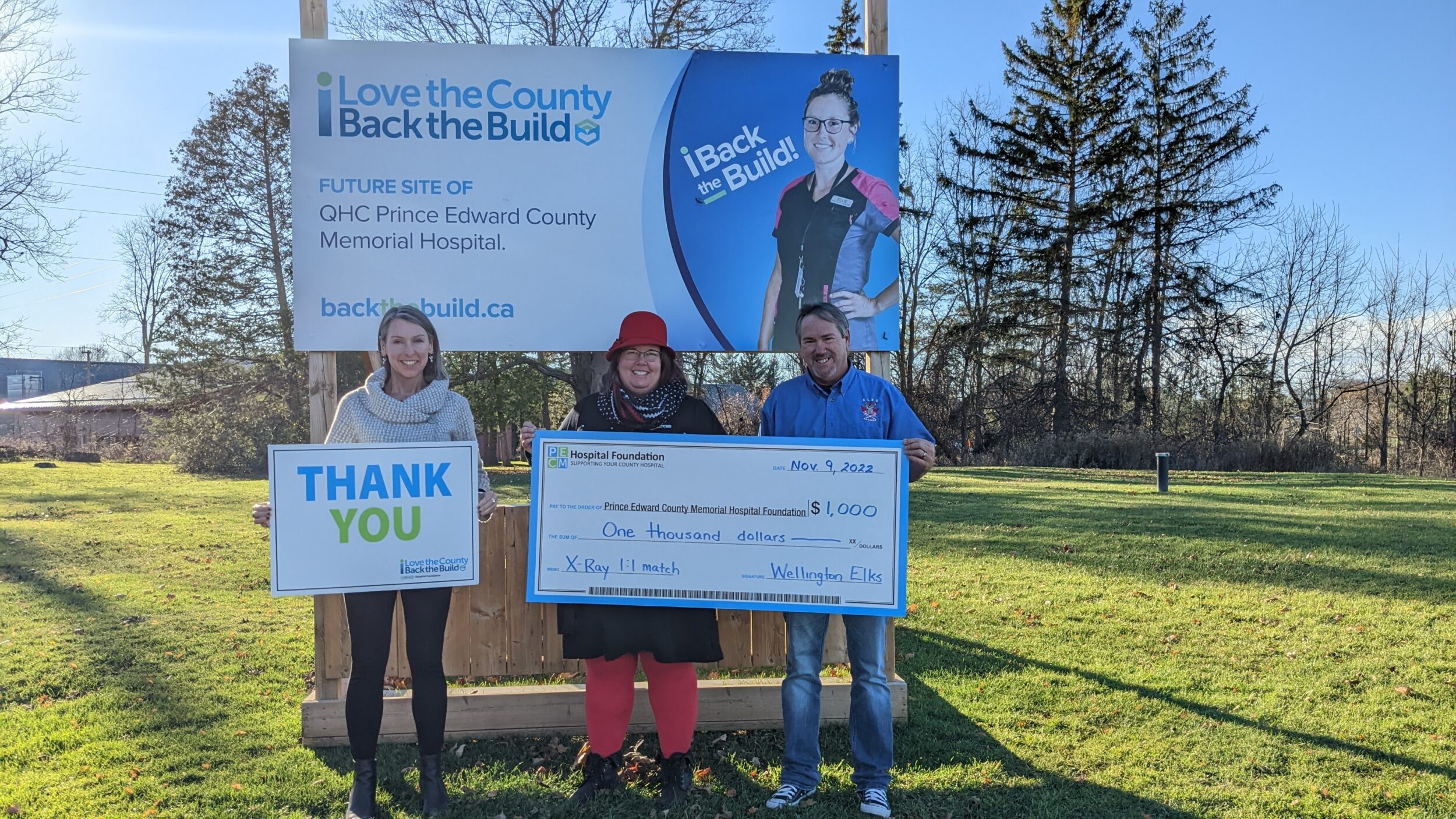 <p>SPIRIT OF GIVING-(L-R)Shannon Coull, executive director of the PECMH Foundation; Briar Boyce, senior development officer with the PECMH Foundation and Dave Bowden, president of the Wellington Elks Lodge. (Bette-Ann Smith/Submitted Photo)</p>
