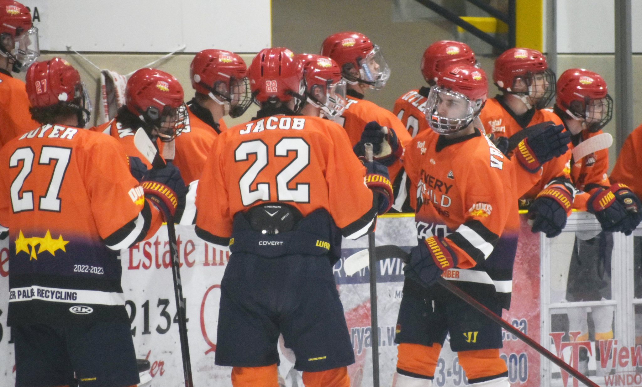 <p>(Right) A hat trick effort by Jacob Vreugdenhil was capped off with an overtime goal that sunk the visiting Caldeon Admirals Sunday afternoon 8-7 . (Jason Parks/Gazette Staff)</p>
