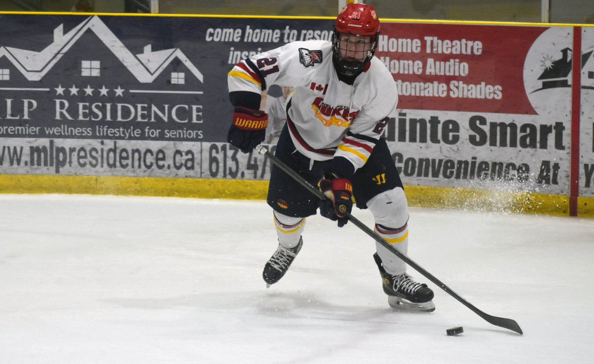 <p>Wellington’s Edward Moskowitz had a goal and an assist in the third period of Friday’s 6-1 over the visiting Haliburton Huskies. (Jason Parks/Gazette Staff)</p>
