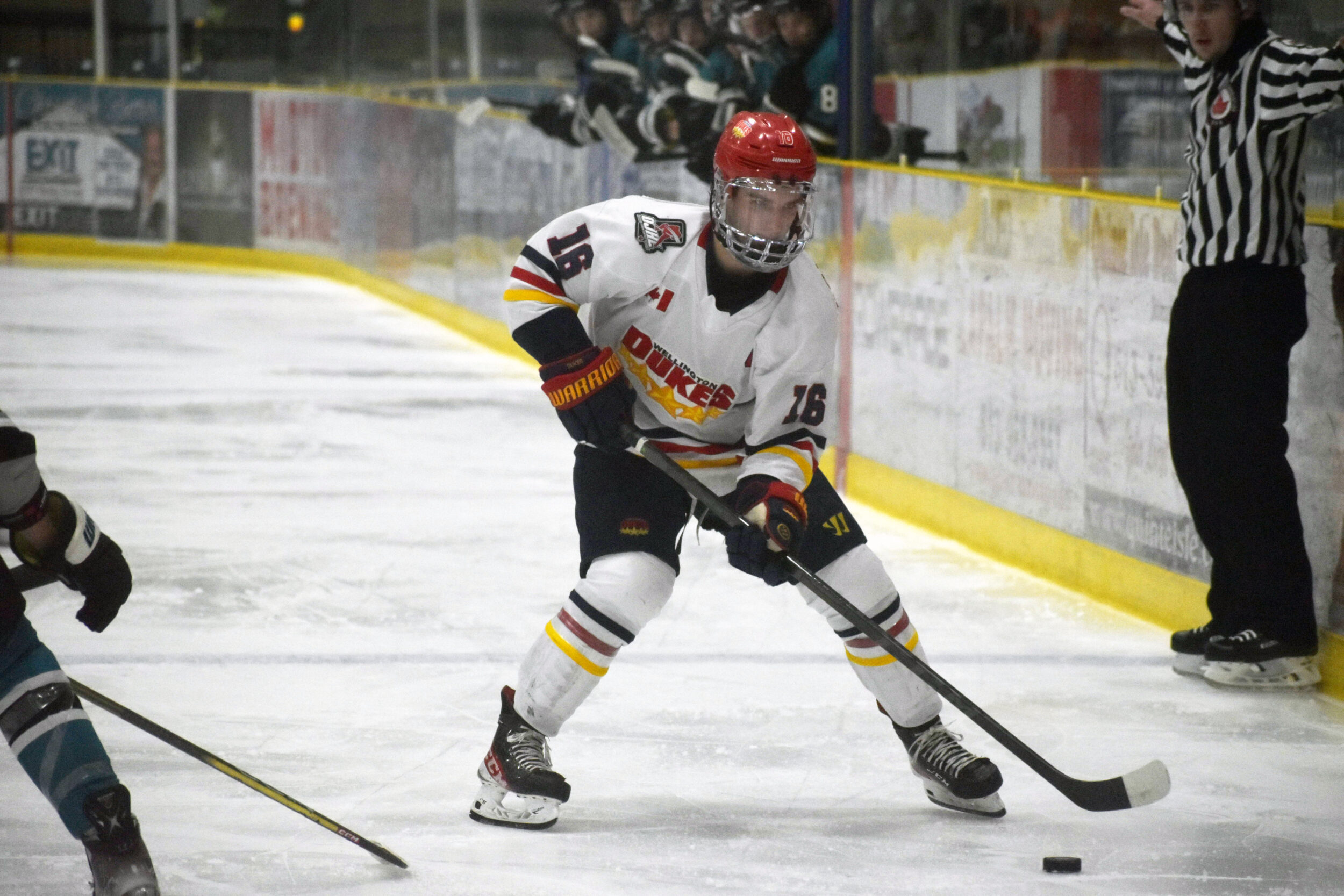 <p>Dukes captain Jacob Vreugdenhil set a franchise mark for games played on Saturday night, passing Peter Magagna with 232 regular season contests in a Wellington uniform. (Jason Parks/Gazette Staff)</p>
