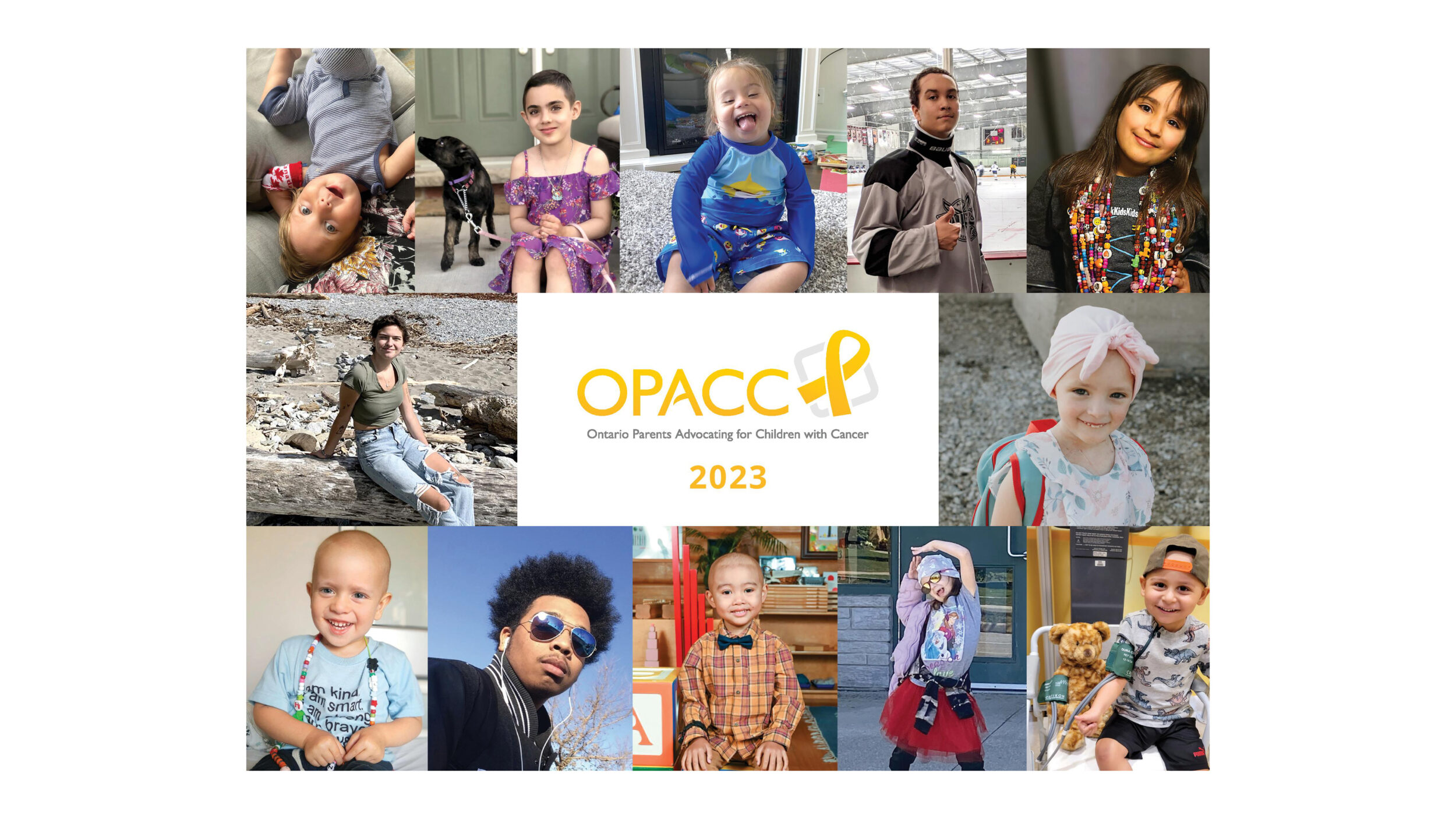 <p>The Ontario Parents Advocating for Children with Cancer (OPACC) Calendar cover which features 12 OPACC children from across Ontario. Spencer Coombs is February. (Submitted photo)</p>
