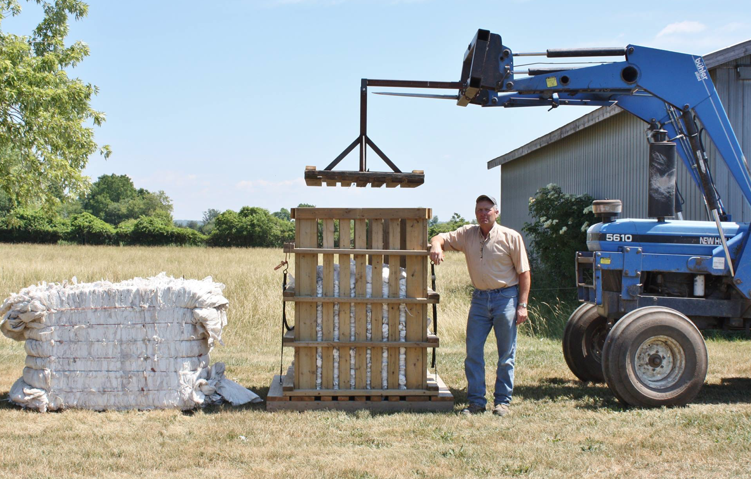 <p>East Lake Beef Farmer Lynn Leavitt&#8217;s plastic ag waste solution service has been recognized by another provincial farm organization. (Facebook photo)</p>
