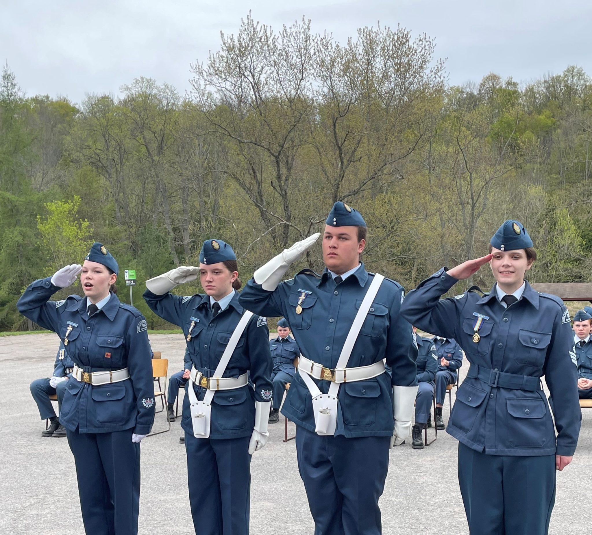 <p>Scholarship winners at the 851 Squadron’s Annual Ceremonial Review May 7. (Submitted Photo)</p>

