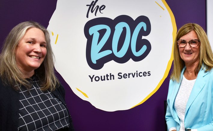 <p>FRESH LOOK (From Left) theRoc Chair Alison Kelly and Executive Director Darlene Thompson unveil new branding for the local youth organization.  (Jason Parks/Gazette Staff)</p>
