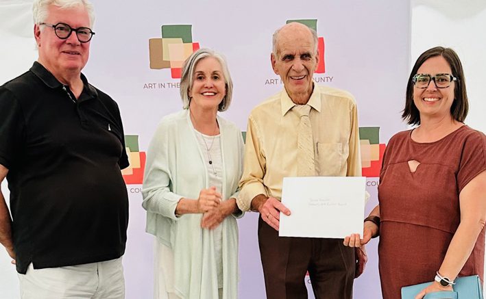 <p>COMMUNITY SPIRIT  (From Left) Laurie Gruer, Monica Klingenberg & (Right) Alysa Hawkins present Bruce Dowdell with the 2023  Community Arts Builder Award. (Submitted Photo)</p>
