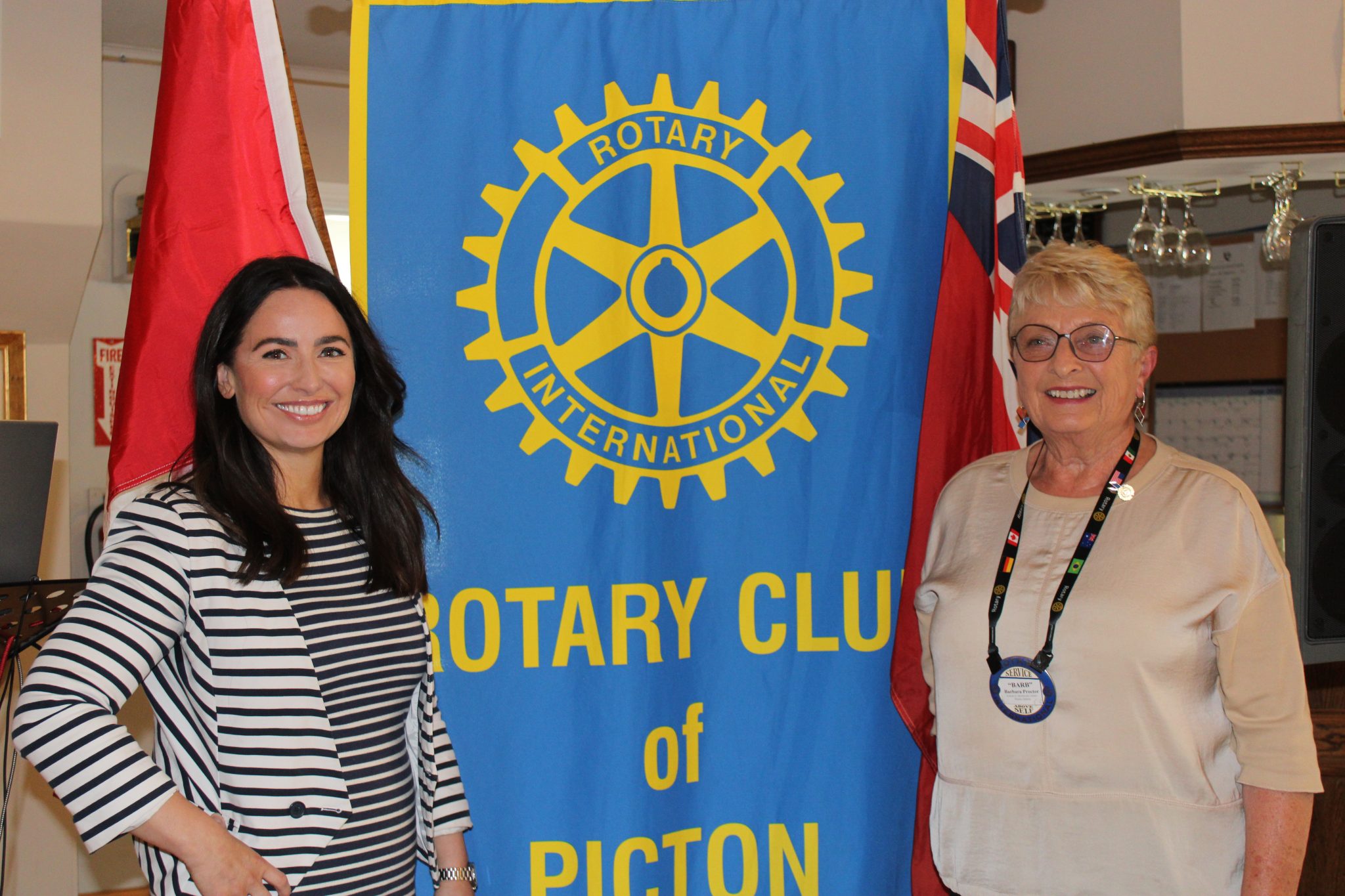 <p>IN SERVICE-Dominque Jones, Executive Director of The County Foundation (left) poses with Rotary Club of Picton President Barb Proctor (right). (Sarah Williams/Gazette Staff)</p>
