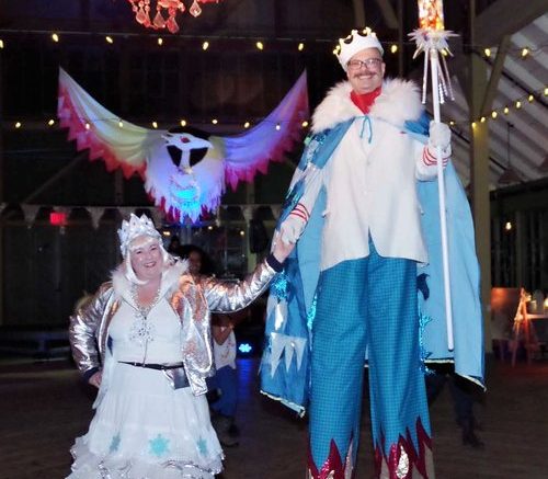 <p>LET THERE BE LIGHT- (L-R) Krista Dalby, Artistic Director of DOI and artist Mile Murtanovski, take part in the Firelight Lantern Festival, just one of many events offered by the arts organization. (Submitted Photo)</p>
