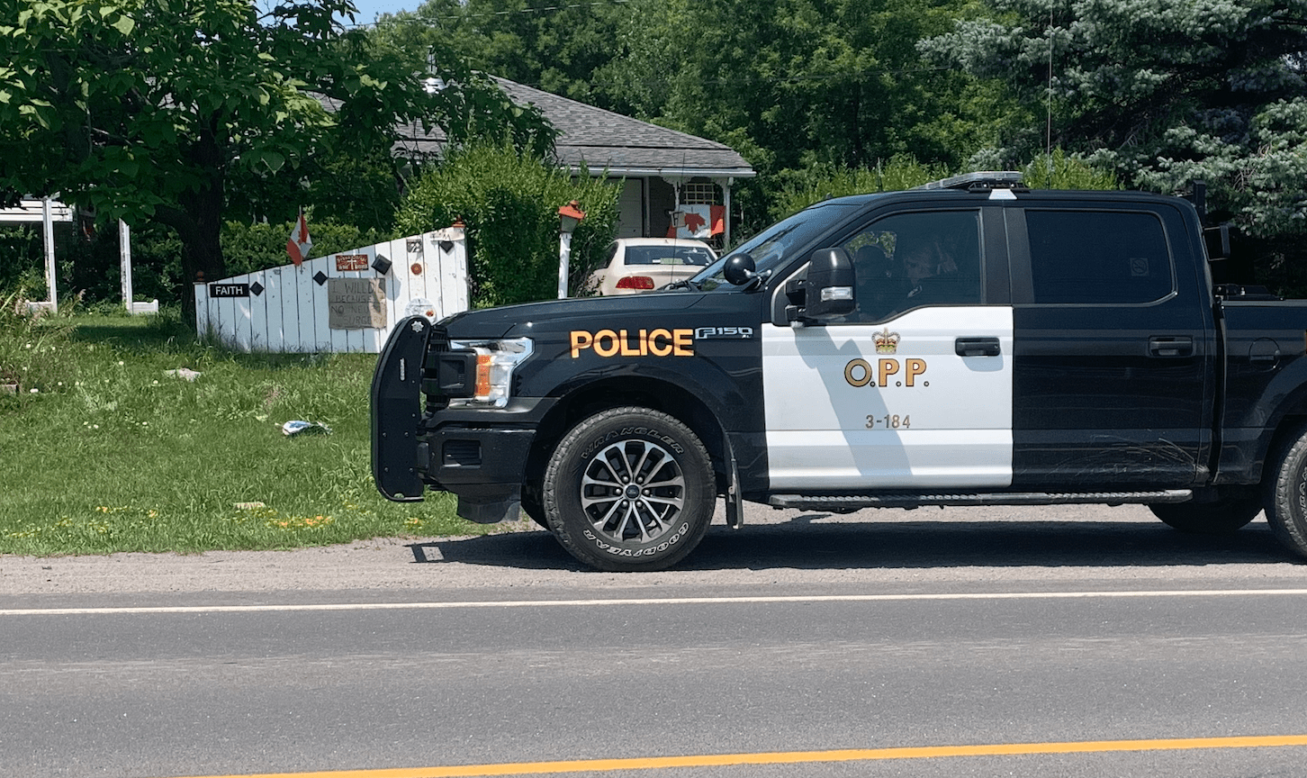 <p>Prince Edward OPP at the scene of a fire arms call on Sunday, July 23, 2023. (Jason Parks/Gazette Staff)</p>
