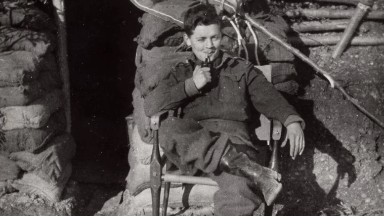 <p>Young Farley Mowat in uniform. (Mowat family collection)</p>
