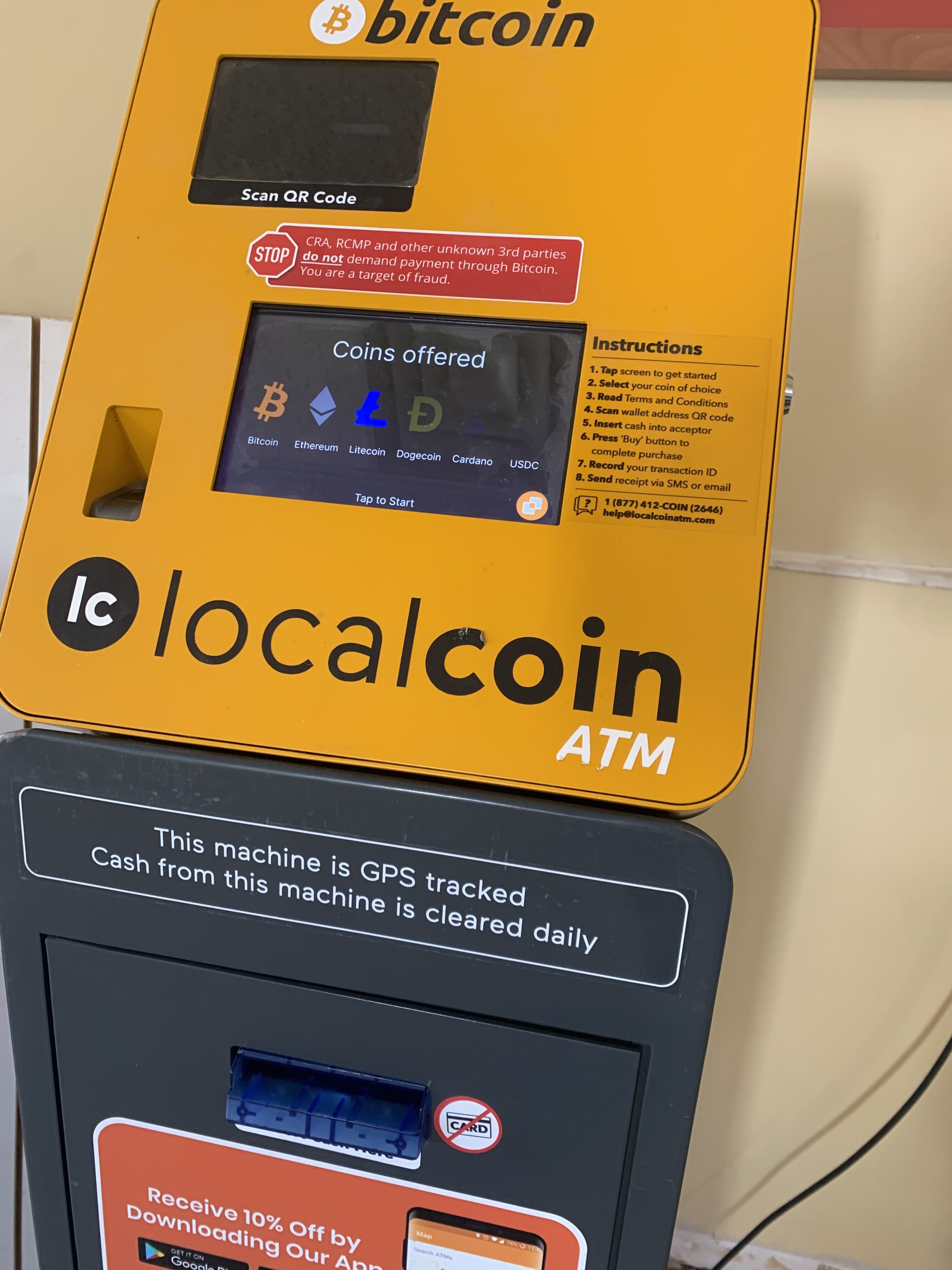 <p>Prince Edward OPP are warning local residents of the danger of sending money through crypto currency ATMs. (Jason Parks/Gazette Staff)</p>
