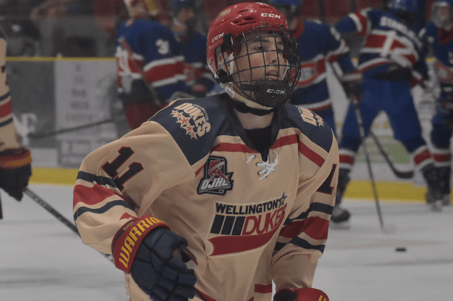 <p>Wellington&#8217;s  Zander Latreille has eight points in 11 games for the Dukes this season. (Jason Parks/Gazette Staff)</p>

