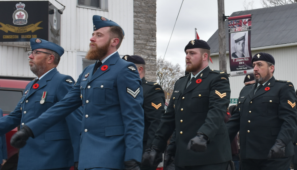 <p>The Remembrance Day march at Consecon. (Jason Parks/Gazette Staff)</p>

