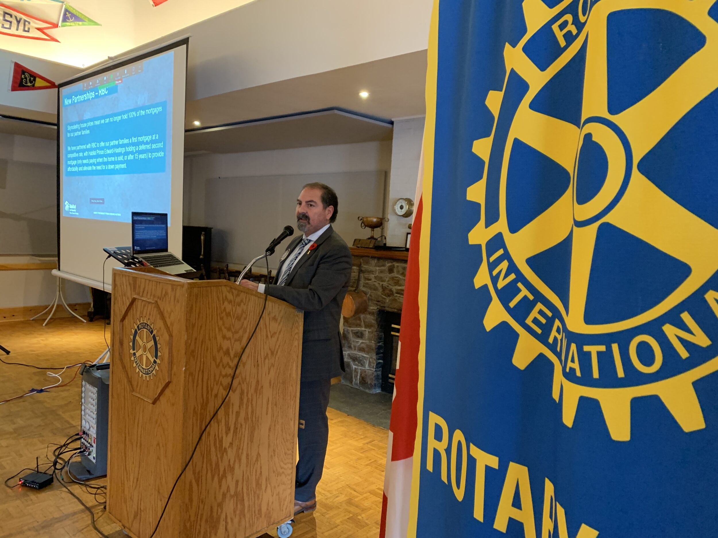 <p>FOSTERING HABITAT- Habitat for Humanity Prince Edward Hastings CEO and President Hazzem Koudsi offered insight into the next Habitat project for Prince Edward County at the Rotary Club of Picton meeting Tuesday. (Jason Parks/Gazette Staff)</p>
