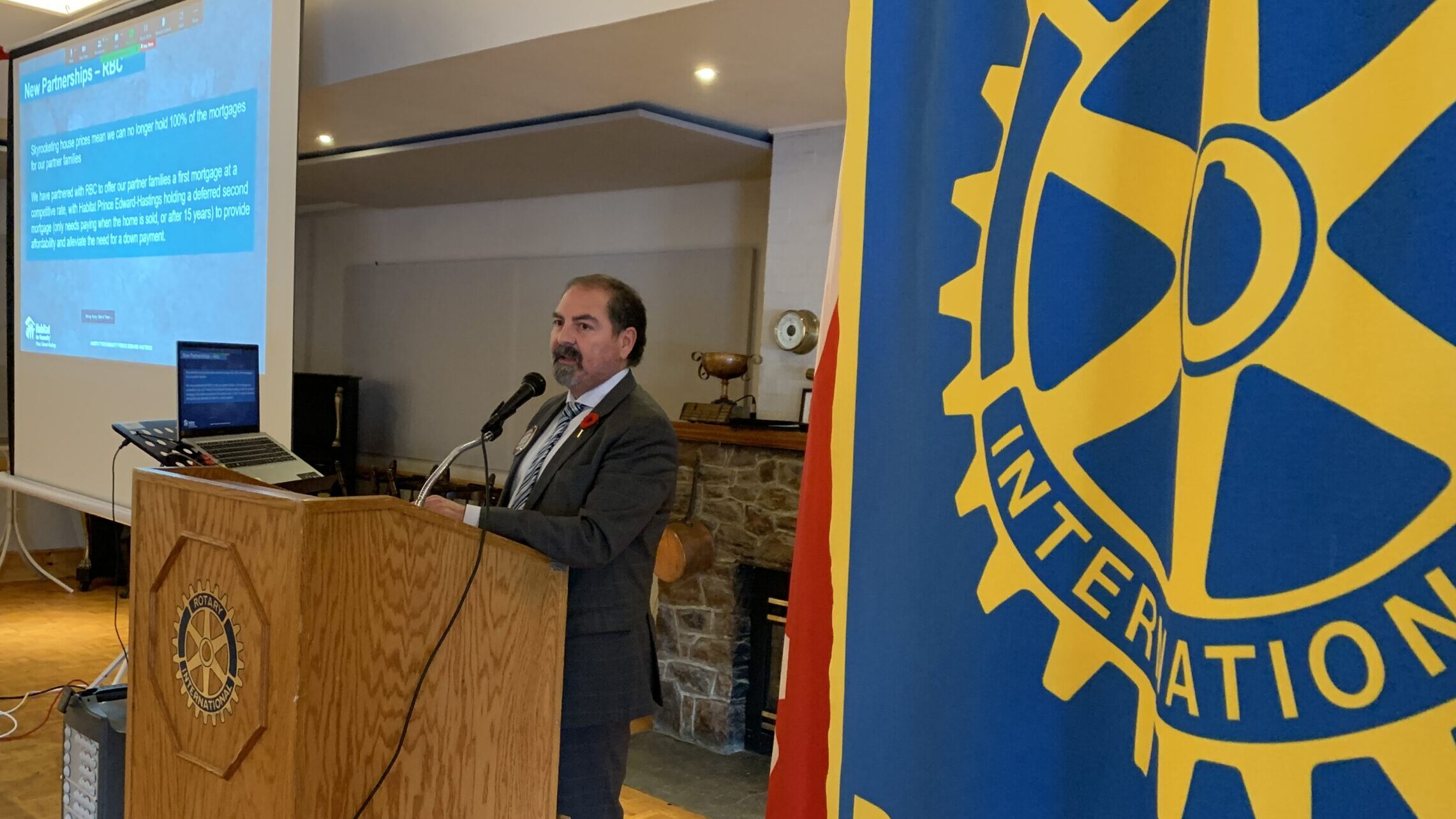 <p>FOSTERING HABITAT- Habitat for Humanity Prince Edward Hastings CEO and President Hazzem Koudsi offered insight into the next Habitat project for Prince Edward County at the Rotary Club of Picton meeting Tuesday. (Jason Parks/Gazette Staff)</p>
